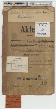 Vergütung von Okkupationsleistungen im Verwaltungswege