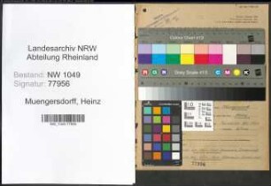 Entnazifizierung Heinz Muengersdorff , geb. 03.08.1913 (Ingenieur)