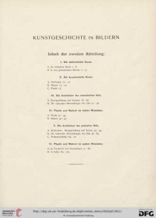 Inhalt der zweiten Abteilung