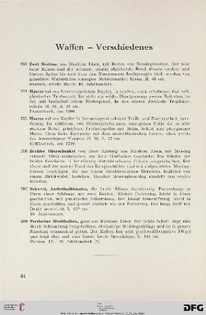 Waffen - Verschiedenes (Nr. 203-217)