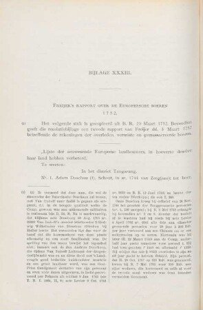 Bijlage XXXIII. Freijer's rapport ..., 1752