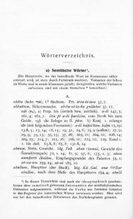 a) Semitische Wörter