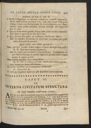 Caput VI. De Interna Civitatum Structura.