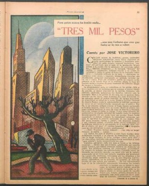 "Tres mil pesos" : Cuento por José Victorero