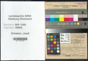 Entnazifizierung Josef Scheben , geb. 10.09.1901 (Haendler)