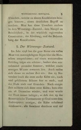 I. Der Witterungs-Zustand.