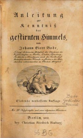 Anleitung zur Kenntniß des gestirnten Himmels
