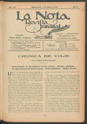 Crónica de viaje : Concurrencia de los médicos en las termas. - Moneda cristiana. - El agua mineral de Villavicencio. - Especulaciones. - Emillio Becher