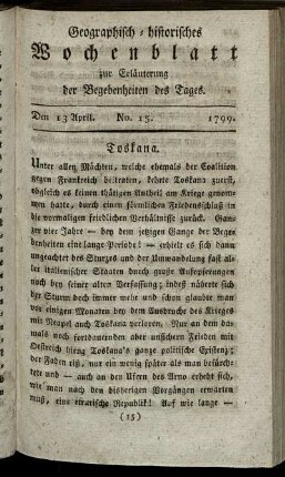No. 15. Den 13. April. 1799.