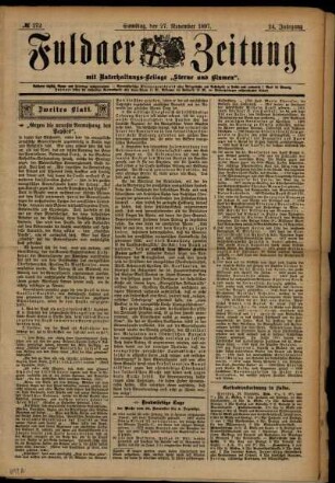 Zweite Ausgabe vom Samstag, den 27. November 1897.