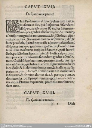 CAPUT XVIII. De spatio vitae matris.