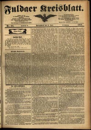 Erste Ausgabe vom Samstag, den 04. Juli 1908.