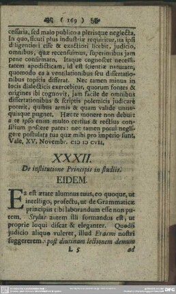 XXXII. De institutione Principis in studiis