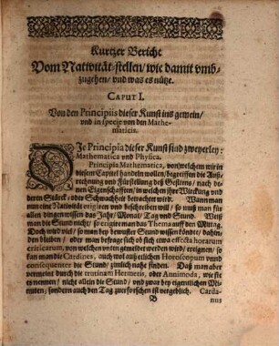 Nucleus Astrologiae Correctae, Das ist, Kurtzer Bericht Vom Nativitätstellen : Wie darmit umbzugehen, und was es nutze; Nicht allein den Astrologis, sondern allen in Erforschung der Natur zu rechtem Nutz und ohne Aberglauben Beflissenen, theils zur Nachricht, theils zu fernerm Nachdencken, aus gutem natürlichen Grund und Erfahrung, mit Beseitsetzung der gemeinen ungründlichen Regulen
