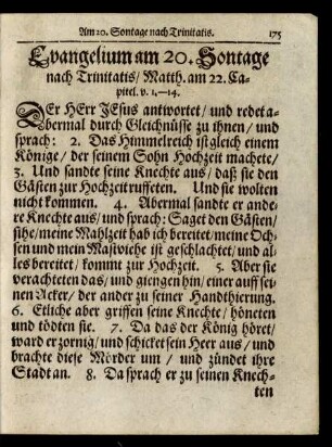 Evangelium am 20. Sontage nach Trinitatis/ ...