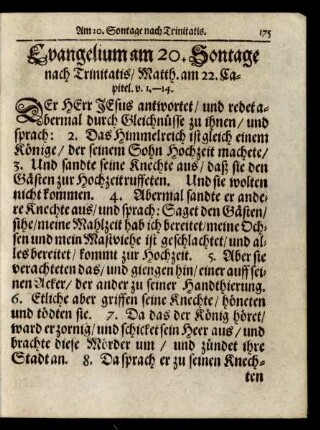 Evangelium am 20. Sontage nach Trinitatis/ ...