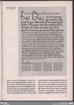 Seitengestaltung zu „Lines of the Life of King Henry the Fifth"