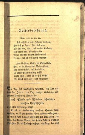 Gottesverehrung.