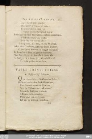 Fable Trente-Unieme. Le Rossignol & l'Alouette.