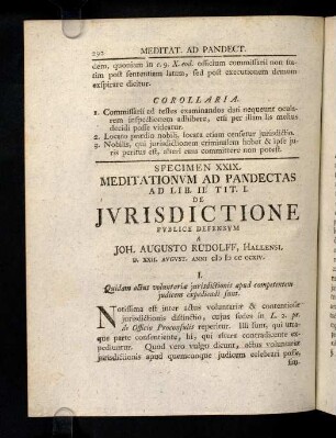 292-301, 29. De Jurisdictione