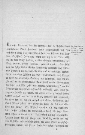 Hamburgs erster Anbau, ältester Stadttheil und öffentliche Gebäude.