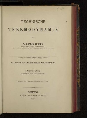 Bd. 2: Die Lehre von den Dämpfen
