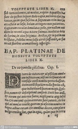 BAP. PLATINAE DE HONESTA VOLUPTATE LIBER X.