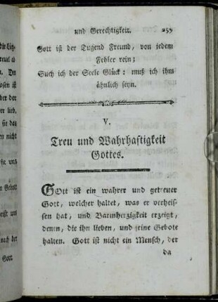 V. Treu und Wahrhaftigkeit Gottes. - VI. Güte, Bamherzigkeit, Langmuth und Liebe Gottes.