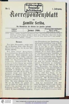 No.1 - Januar 1900