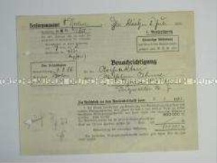 Schreiben mit der Mitteilung der Zahlung einer einmaligen Abfindung anstelle einer monatlichen Rente - Personenkonvolut