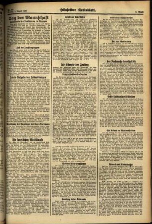 Zweite Ausgabe vom Montag, den 01. August 1938.