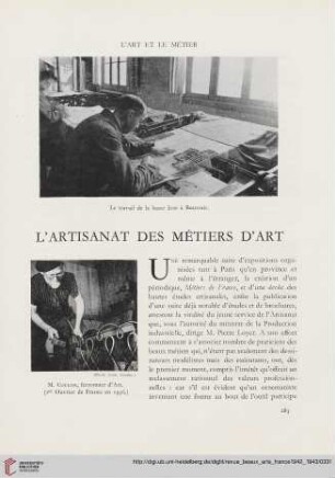 L'art et le métier
