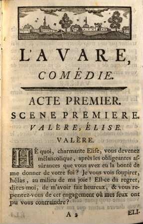 L' avare : comédie, en cinq actes, en prose ; représentée pour la première fois le 9. septembre 1668