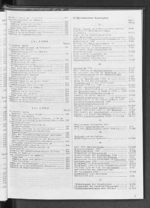 Alphabetisches Sachregister