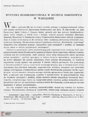 3: Wystawa Rembrandtowska w Muzeum Narodowym w Warszawie : [15 marca do 30 kwietnia 1956 r.]