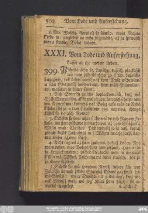 XXXI. Vom Tode und Auferstehung.