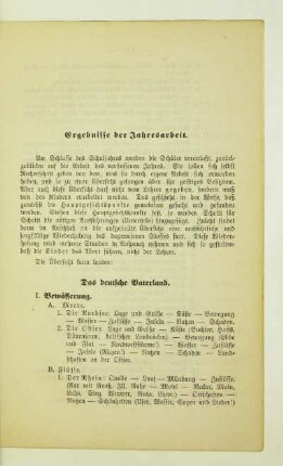 Ergebnisse der Jahresarbeit