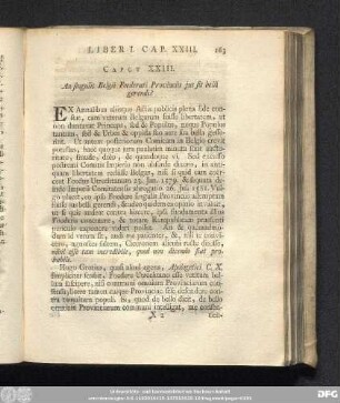 Caput XXIII. An singulis Belgii Foederati Provinciis ius sit belli gerendi?