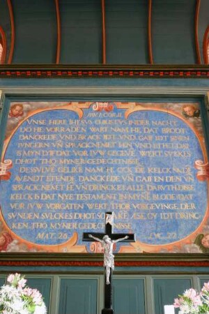 Deutschland. Niedersachsen. Norden. Evangelische Ludgerikirche. 15 Jahrhundert. Innen. Altaraufsatz. Detail