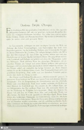 III. Dodona. Delphi. Olympia