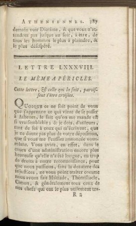 Lettre LXXXVIII. - Lettre XCIII.