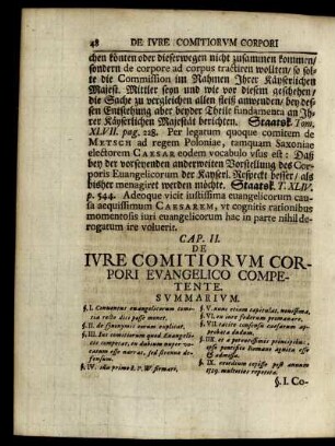 Cap. II. De Iure Comitiorum Corpori Evangelico Competente.