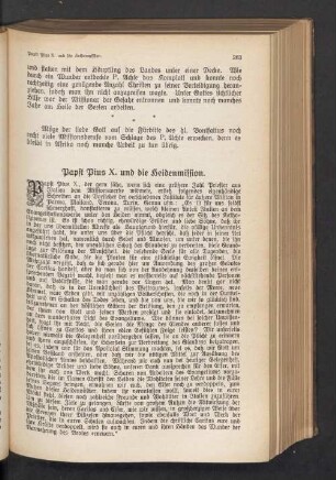 Papst Pius X. und die Heidenmission