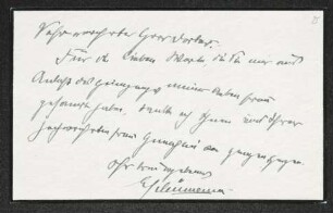 Brief von Edwin Schümann an Gerhart Hauptmann