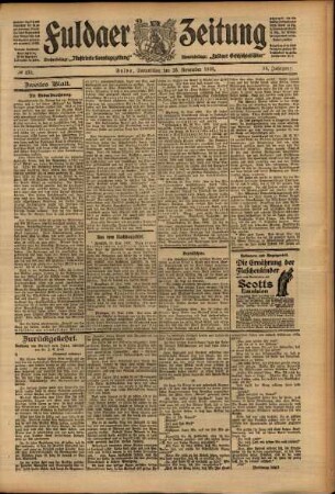 Zweite Ausgabe vom Donnerstag, den 26. November 1908.
