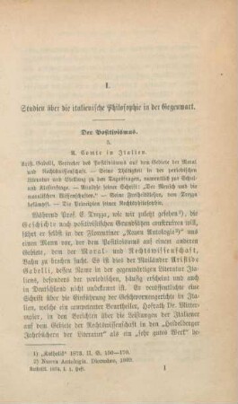 1-18 Studien über die italienische Philosophie in der Gegenwart