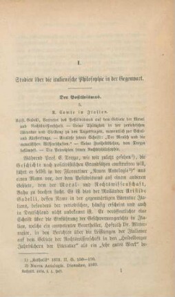 1-18 Studien über die italienische Philosophie in der Gegenwart