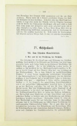 IV. Gesetzeskunde
