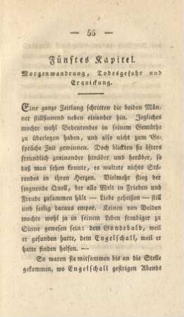 Fünftes Kapitel. Morgenwanderung, Todesgefahr und Erquickung