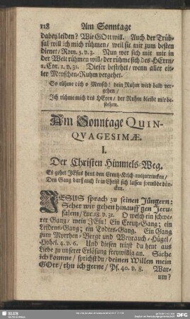 Am Sonntage Quinquagesimae